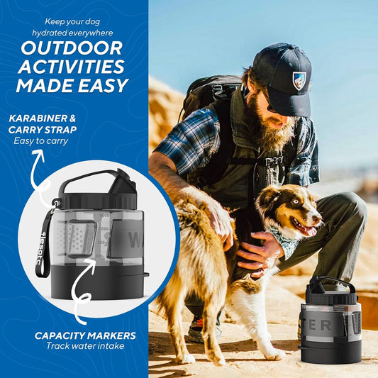 56oz Portable Large Dog Travel Water Bowl Dispenser